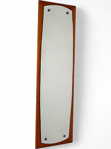 Specchio scandinavo da parete anni ’50 in mogano