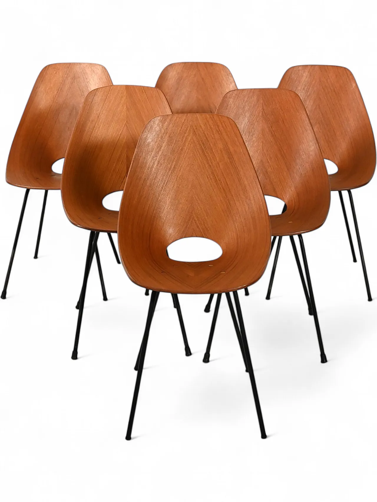 6 Medea chairs by Vittorio Nobili in mahogany, 50s 15