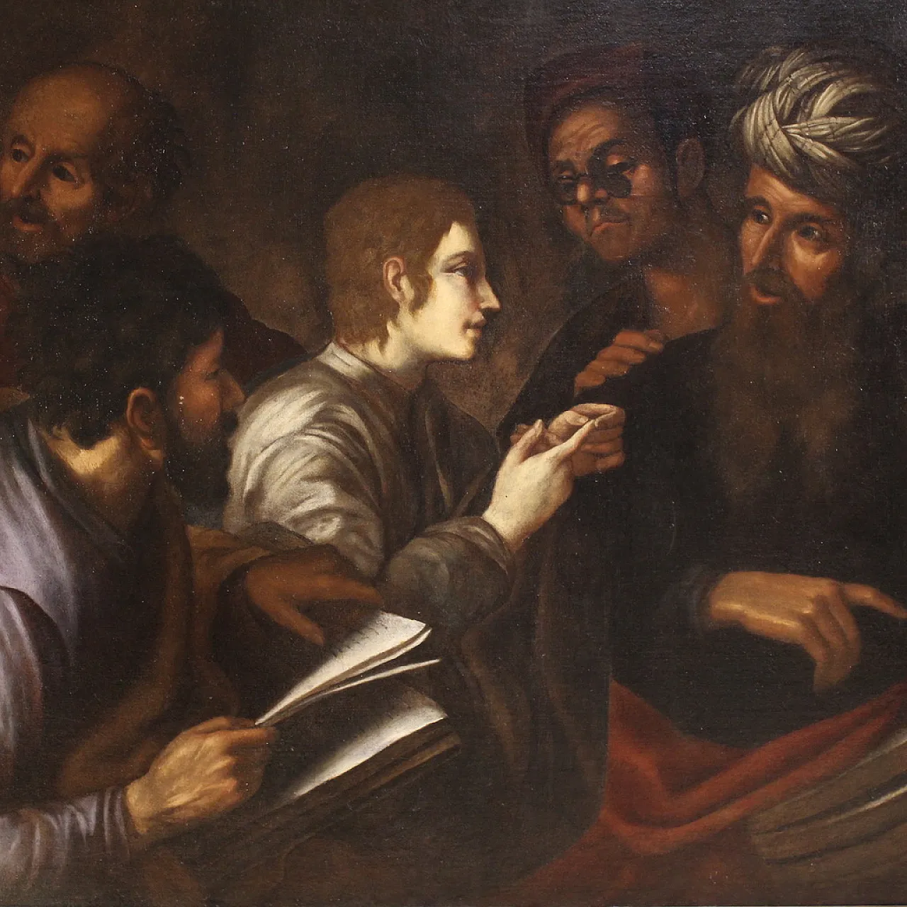 Italian painting, Christ among the Doctors,  17th century 3