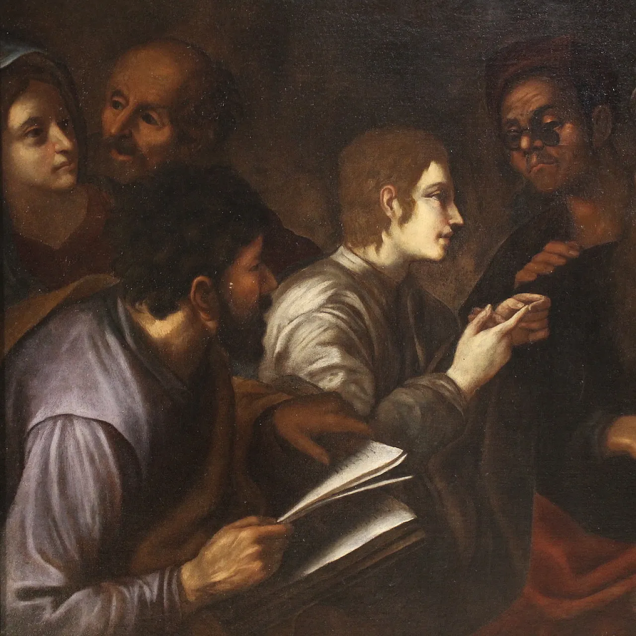 Italian painting, Christ among the Doctors,  17th century 5