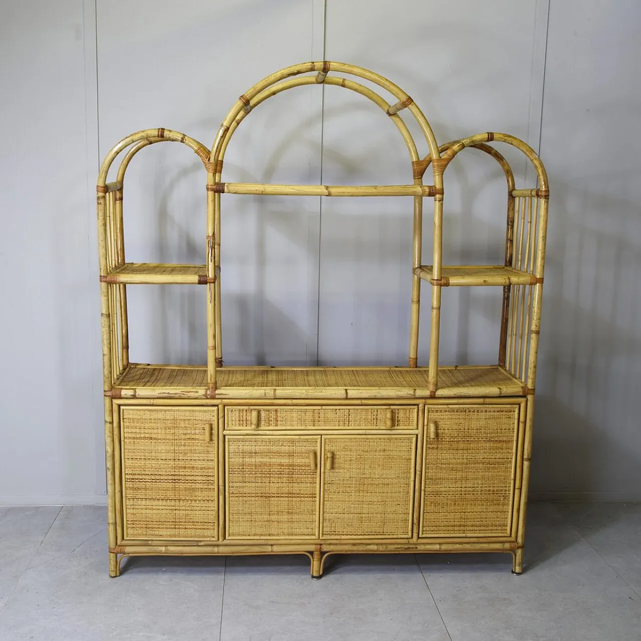 Bamboo and rattan cabinet from Vivai del Sud, 1960s 1