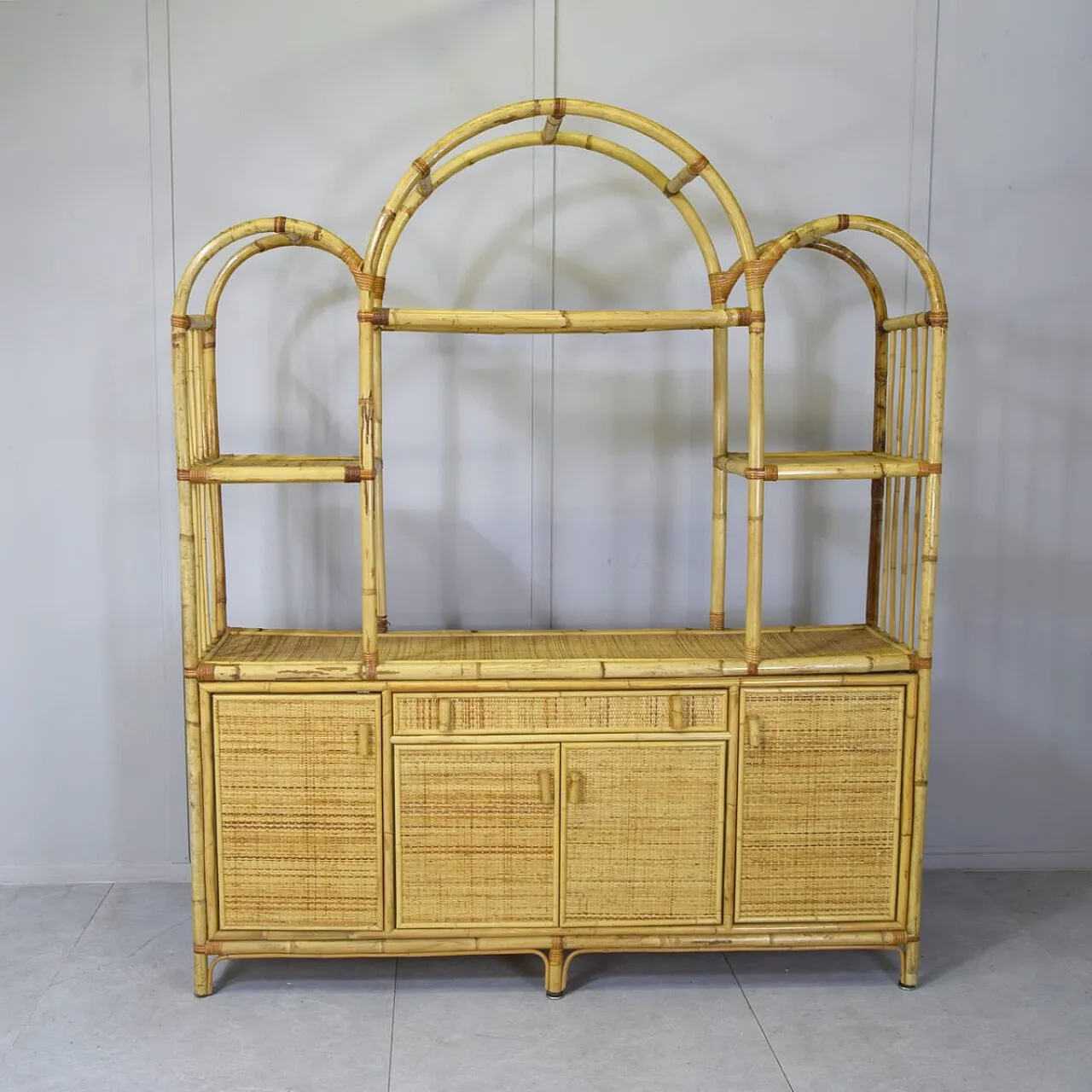 Bamboo and rattan cabinet from Vivai del Sud, 1960s 2