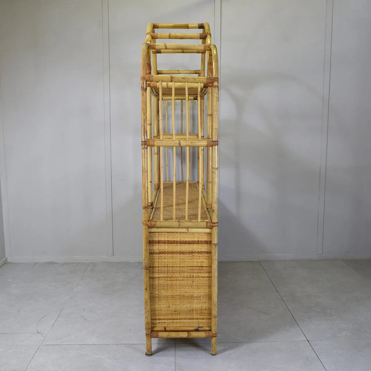 Bamboo and rattan cabinet from Vivai del Sud, 1960s 4