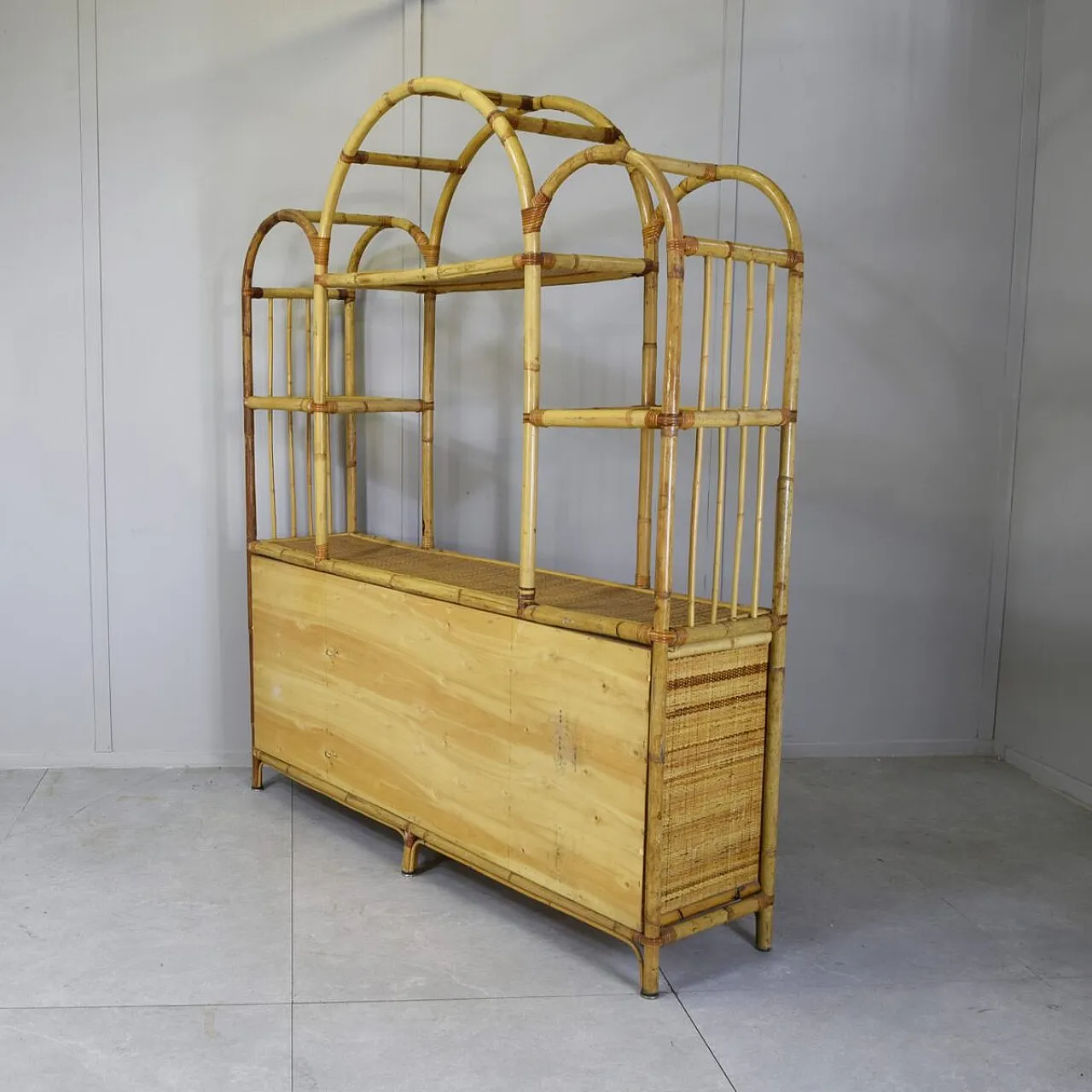 Bamboo and rattan cabinet from Vivai del Sud, 1960s 5