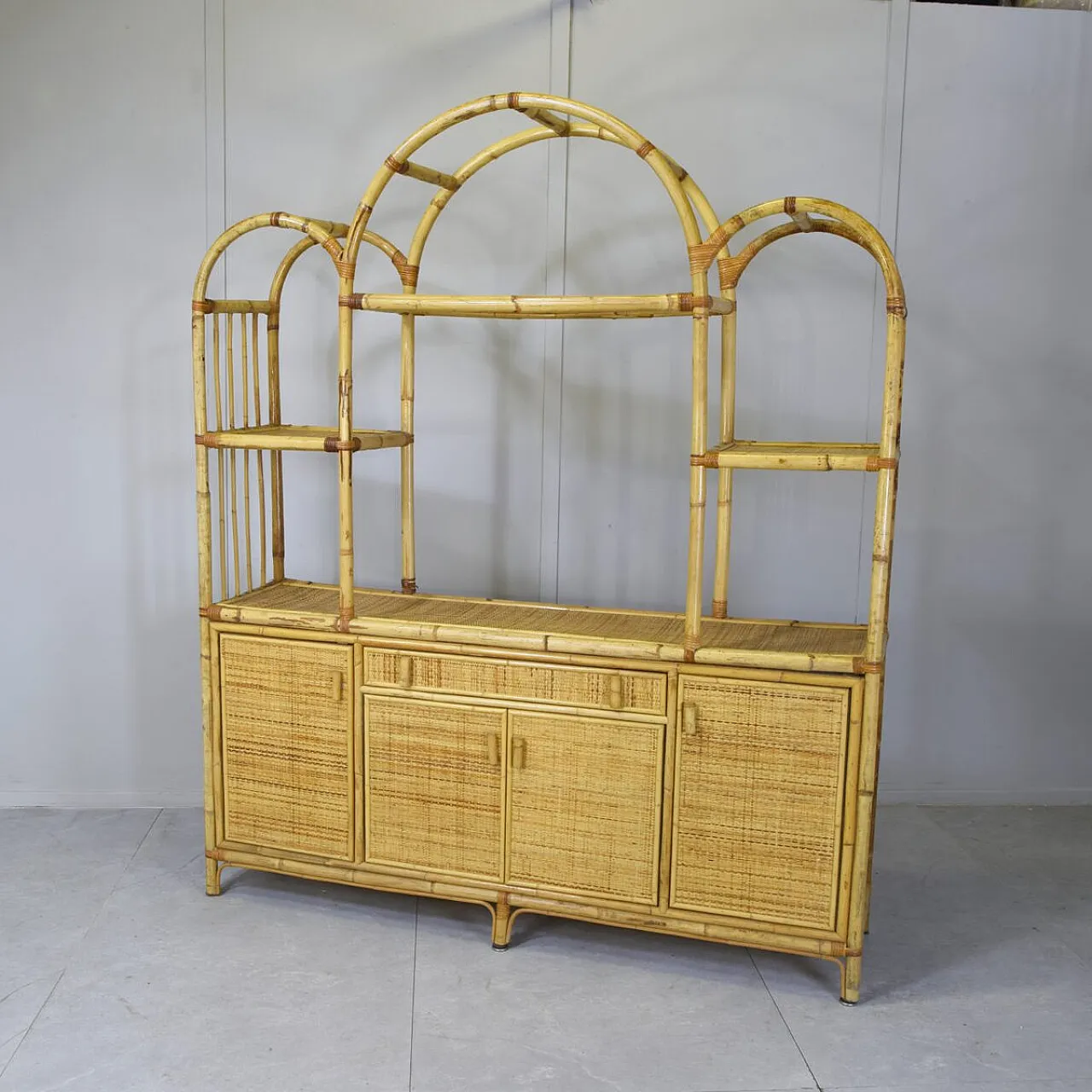 Bamboo and rattan cabinet from Vivai del Sud, 1960s 6