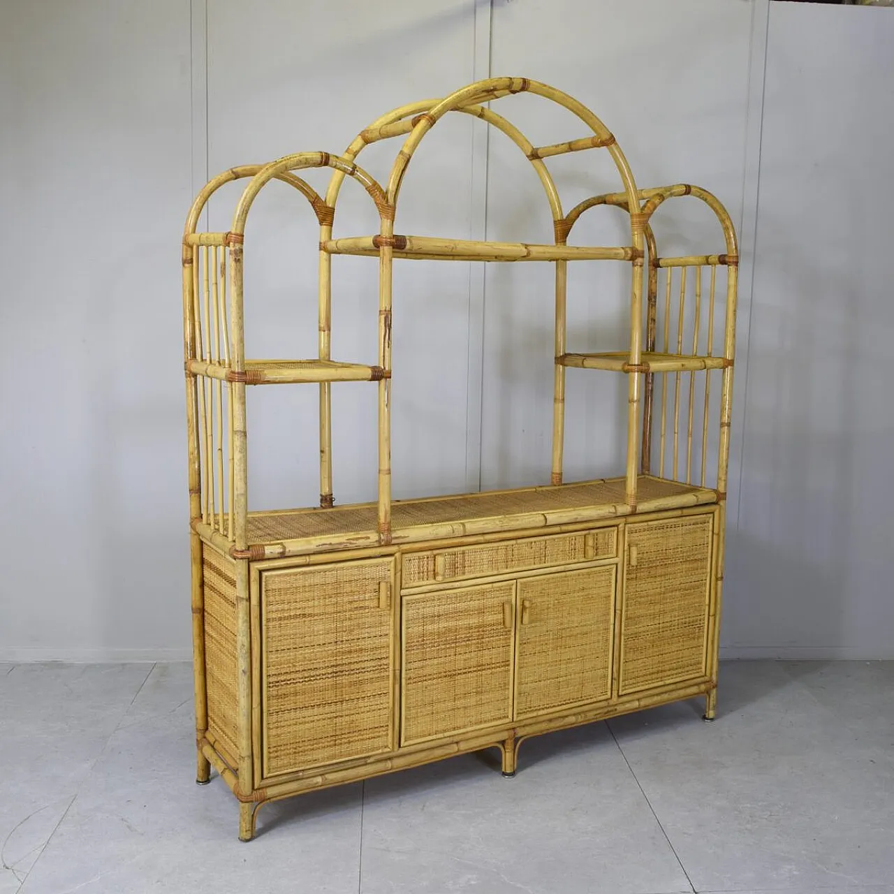 Bamboo and rattan cabinet from Vivai del Sud, 1960s 7