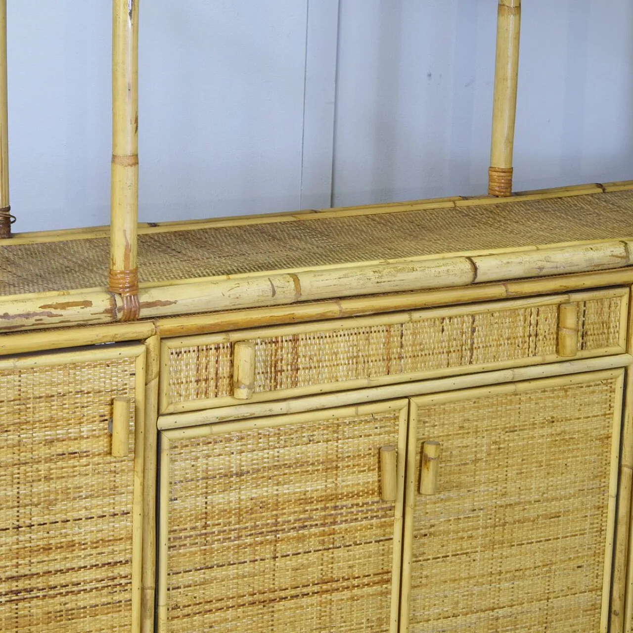 Bamboo and rattan cabinet from Vivai del Sud, 1960s 8