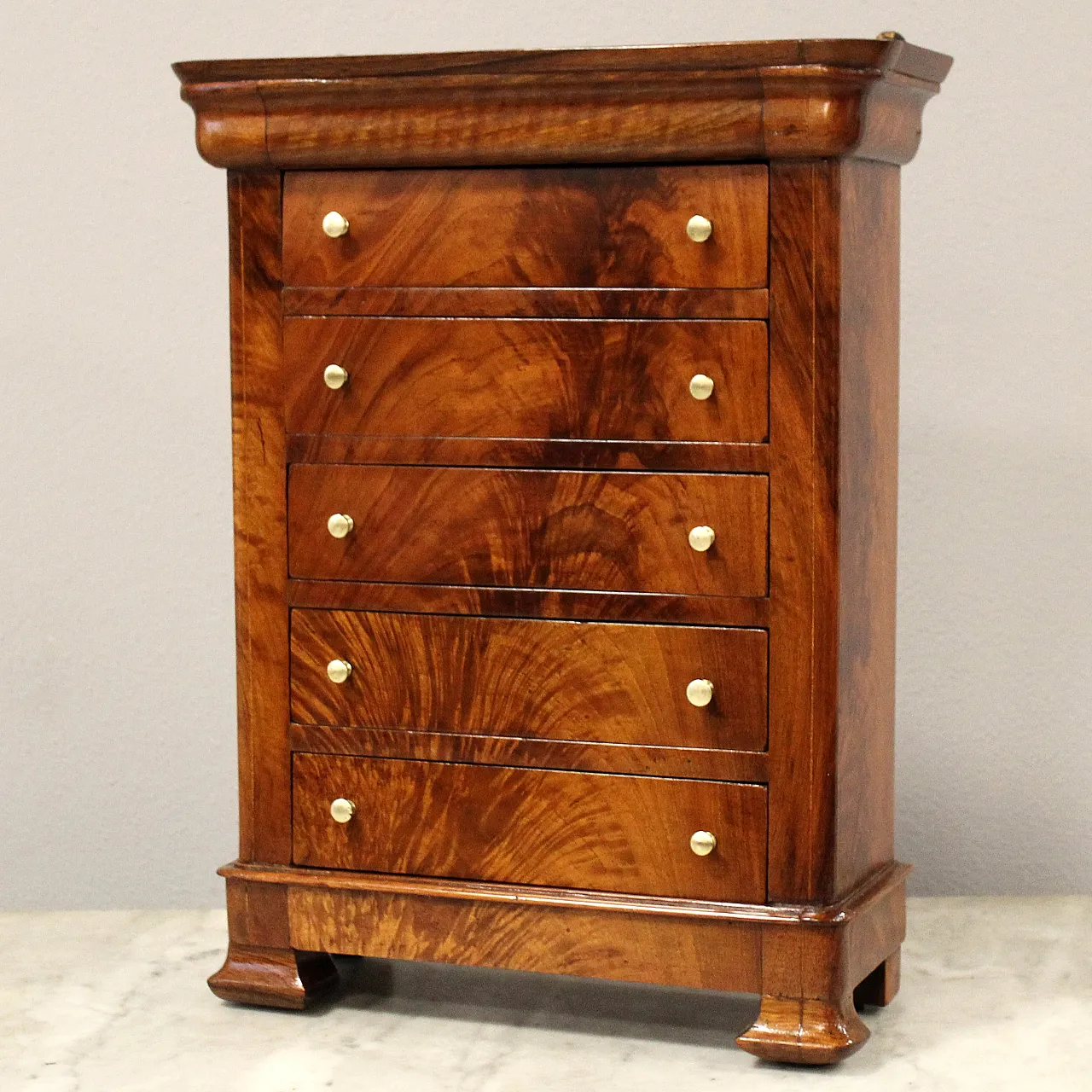 Miniature model of Louis Philippe chest of drawers, 19th century 1