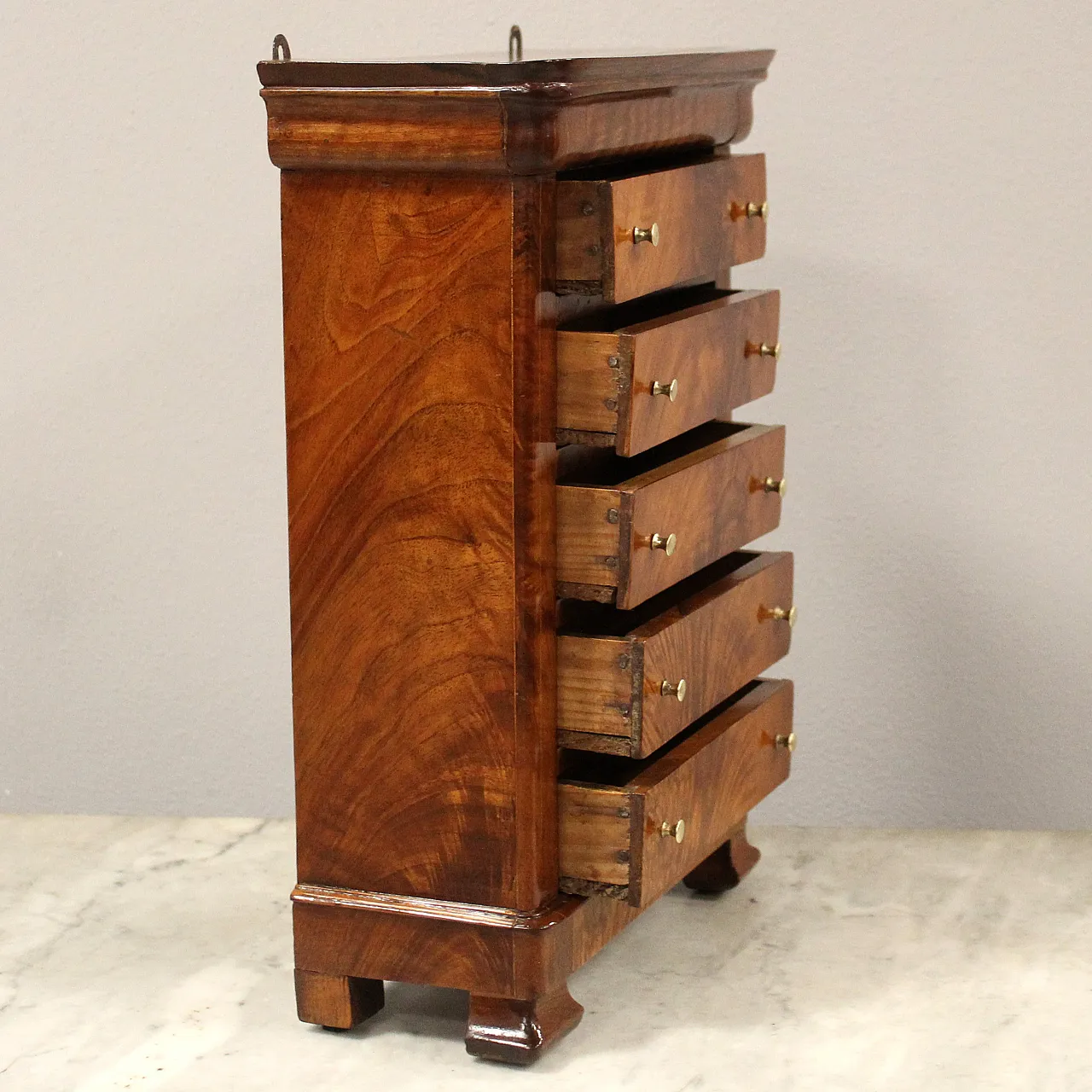 Miniature model of Louis Philippe chest of drawers, 19th century 5