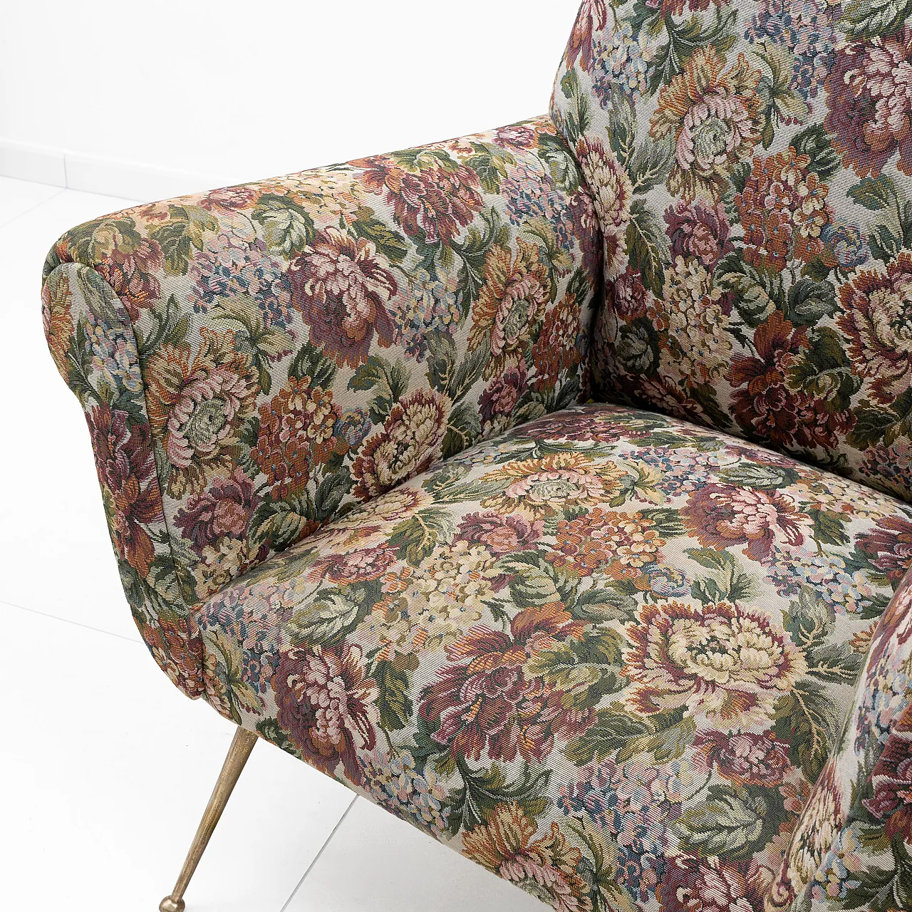 Pair of mid-century modern Italian armchairs by Gigi Radice, 50s 8