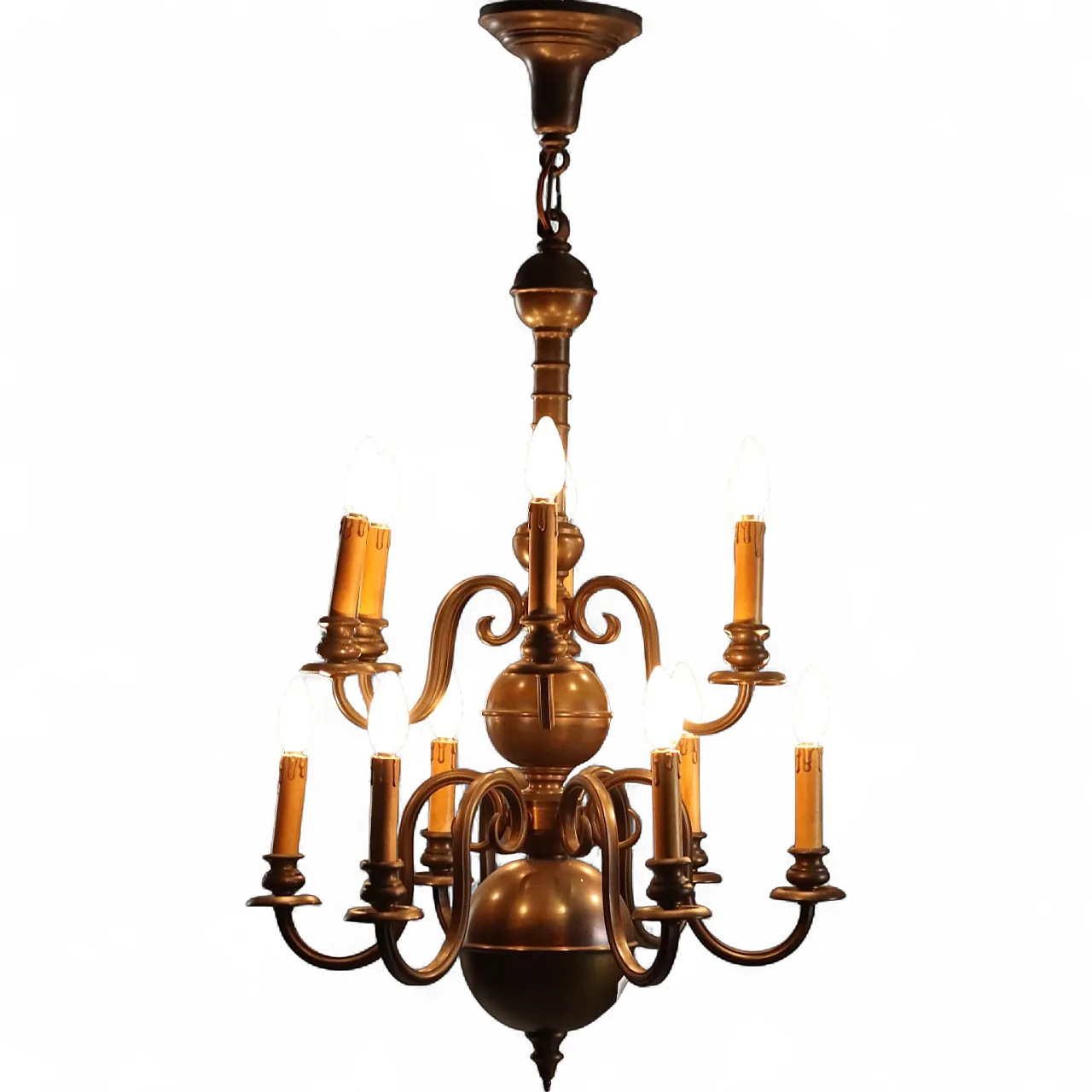 Lampadario in bronzo, '900 10