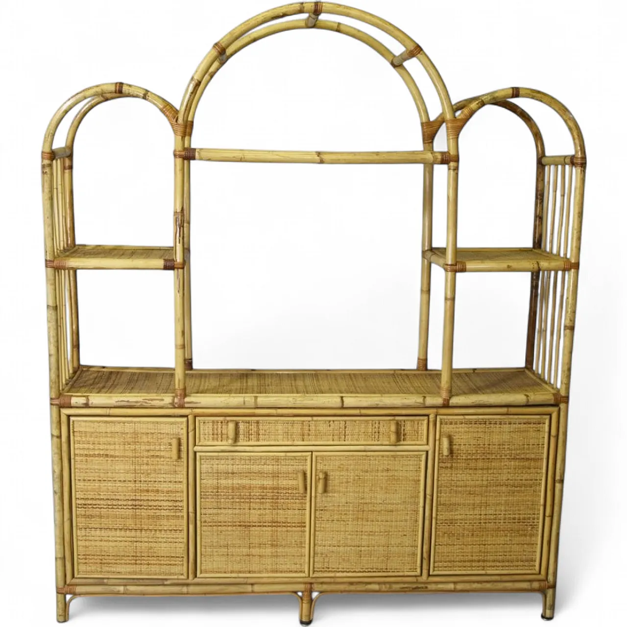Bamboo and rattan cabinet from Vivai del Sud, 1960s 10