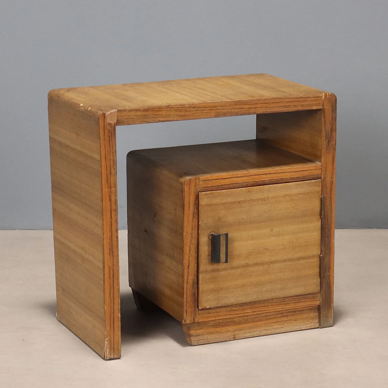 Comodino in legno esotico, primo '900 1