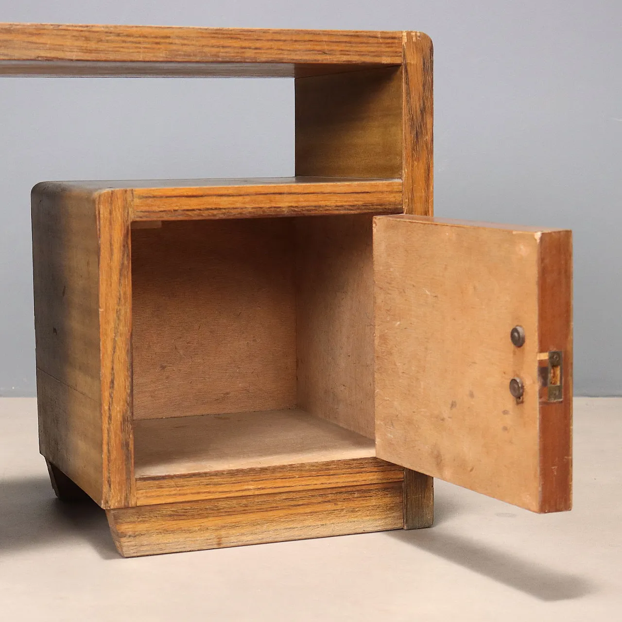 Comodino in legno esotico, primo '900 4