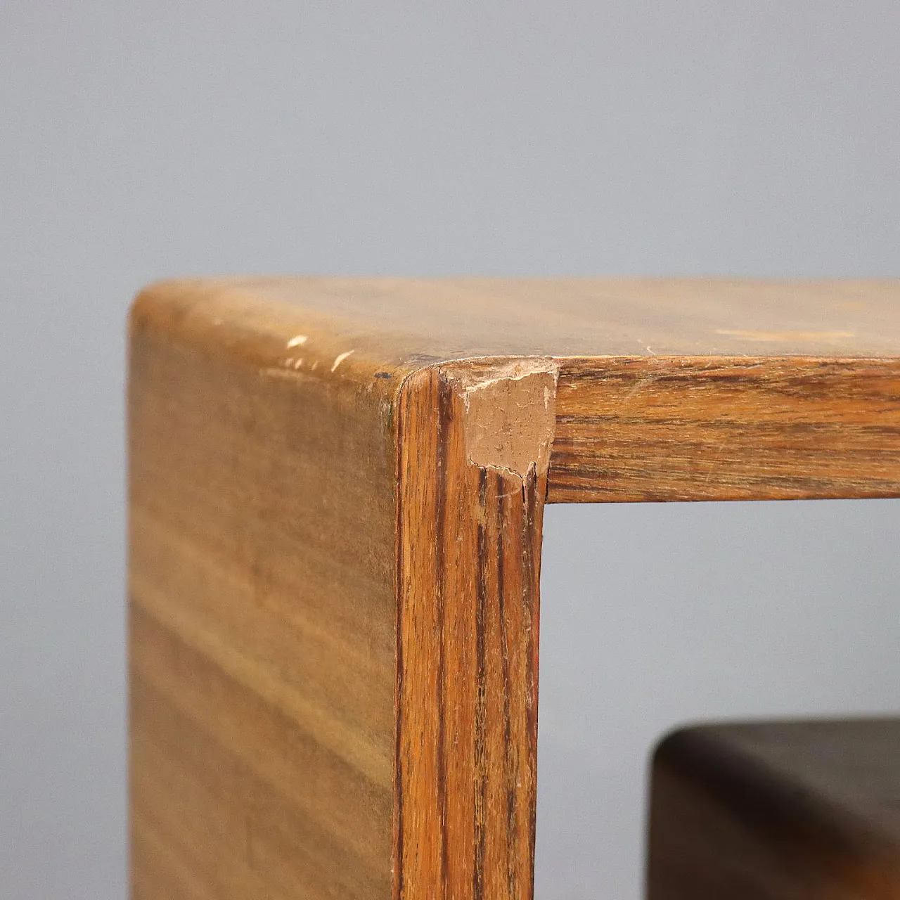 Comodino in legno esotico, primo '900 5