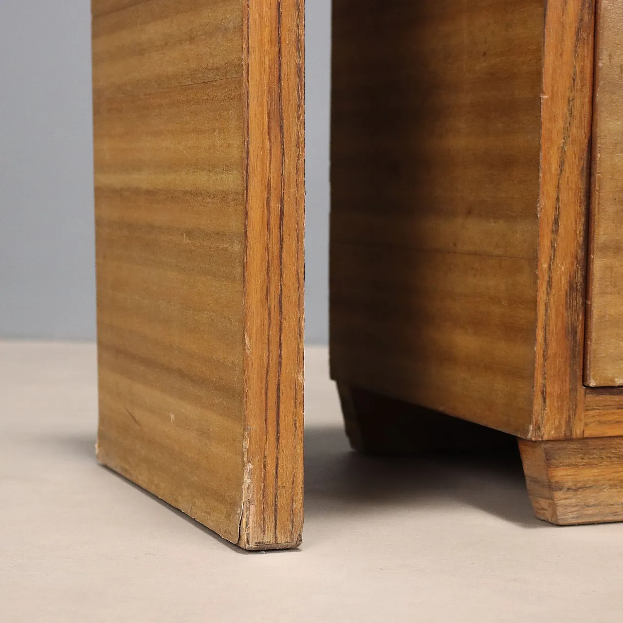 Comodino in legno esotico, primo '900 7