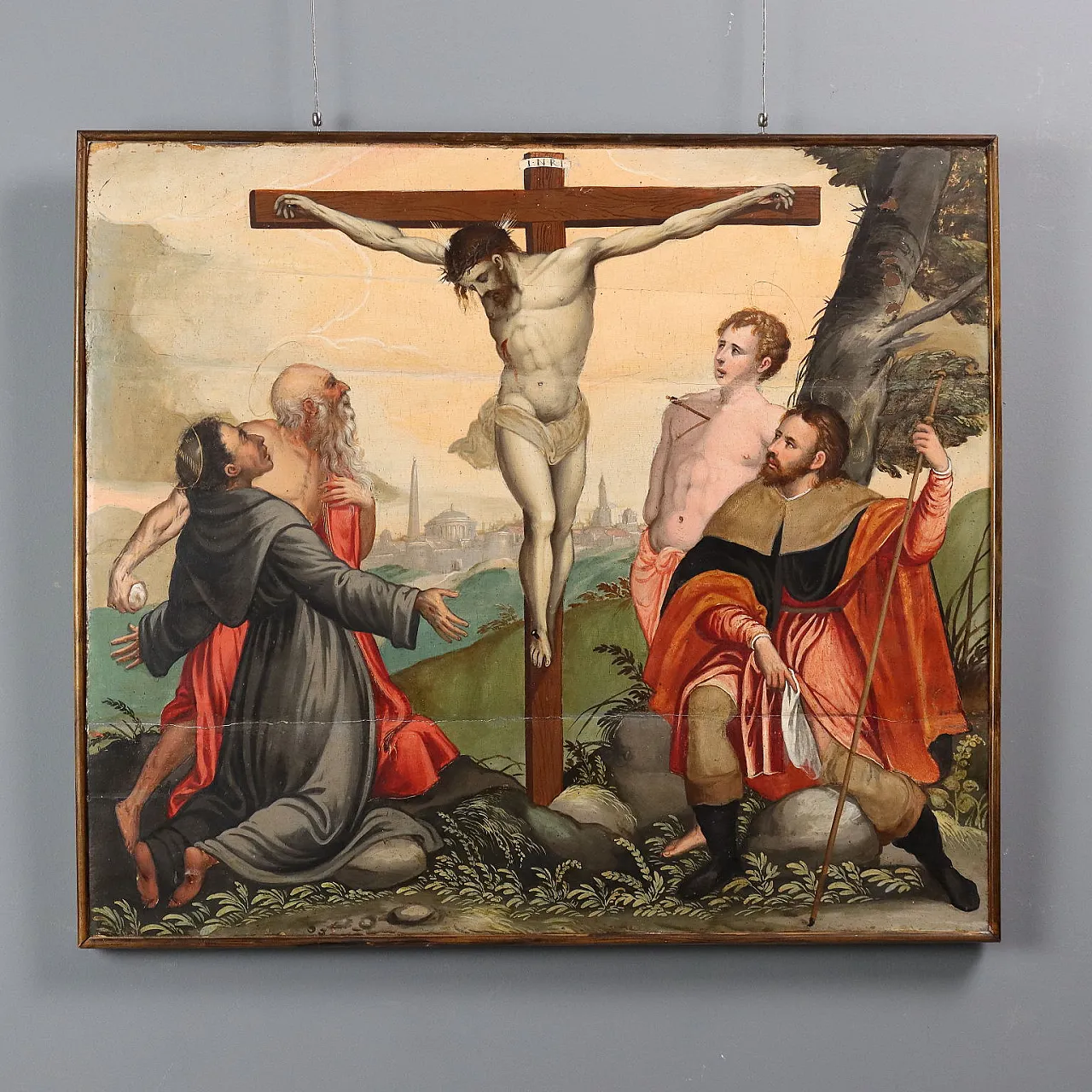 Christ Crucified with Saints, oil on panel, mid-16th century 1