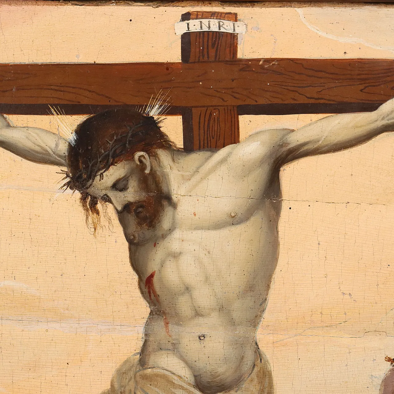 Christ Crucified with Saints, oil on panel, mid-16th century 4