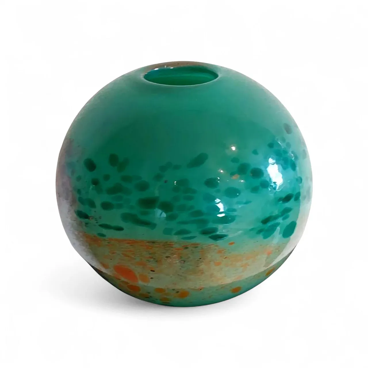 Spherical Vase in Mottled Murano Glass, 1960s 2