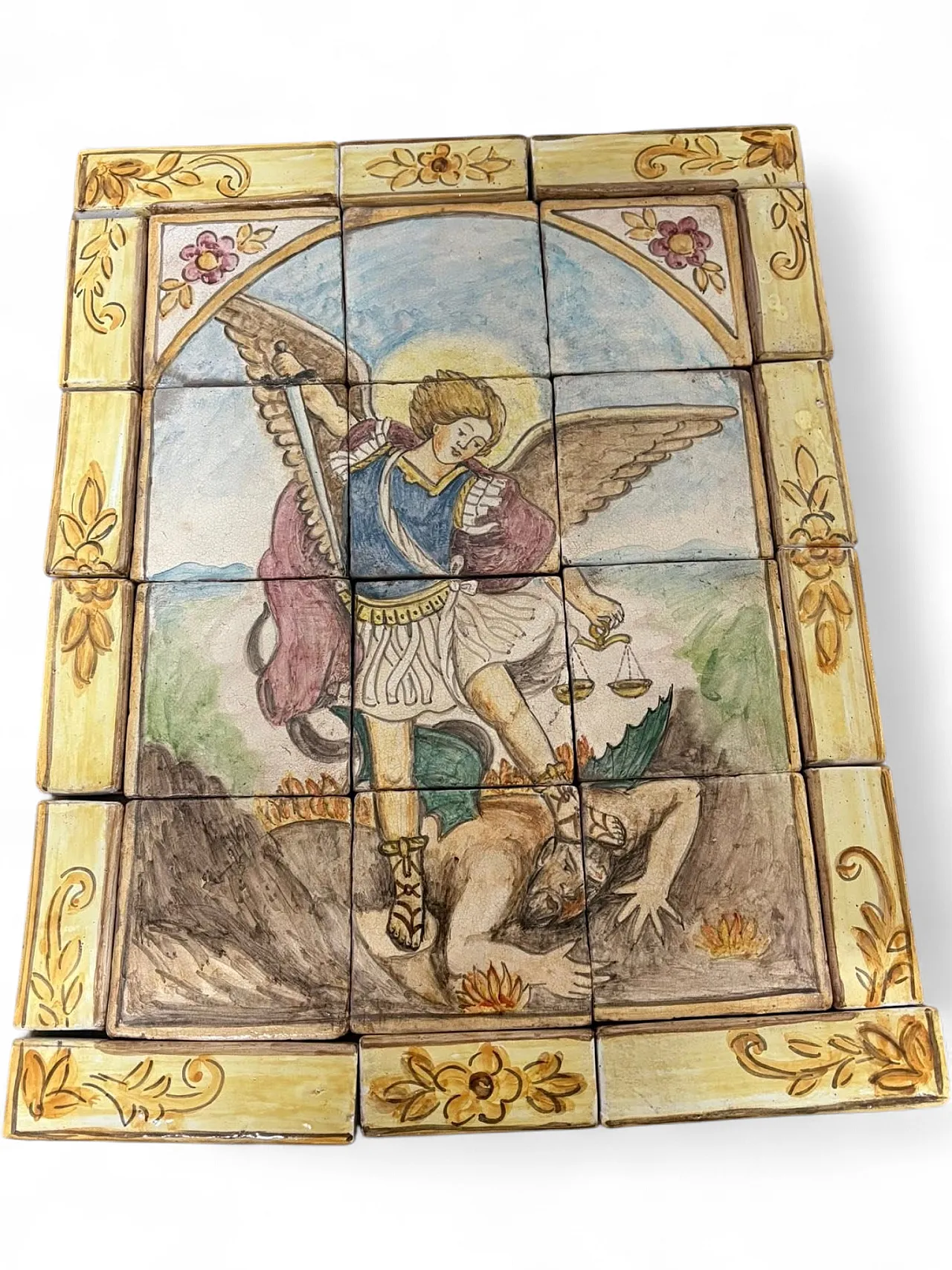 Tile painting of Saint Michael the Archangel, 50s 13