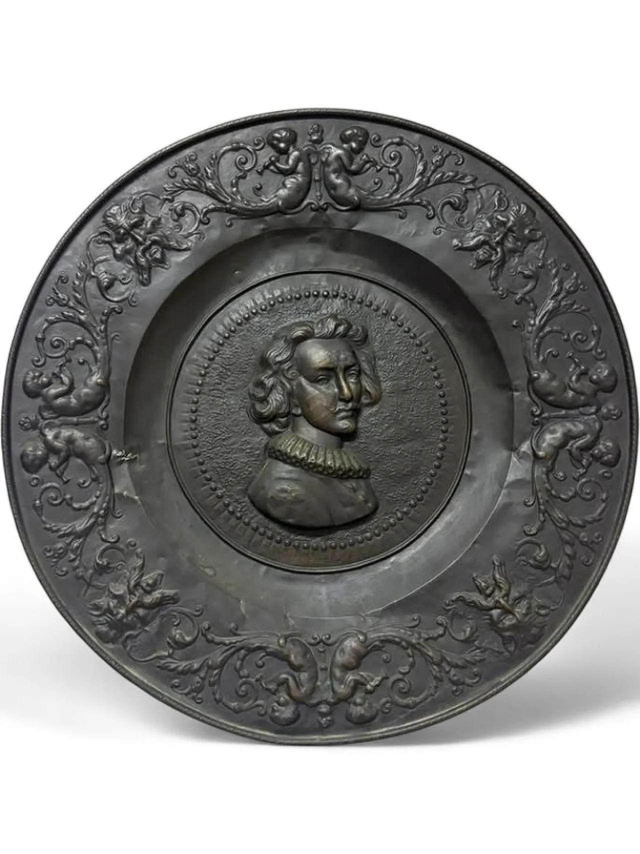 Piatto in bronzo e ottone, anni '30 16