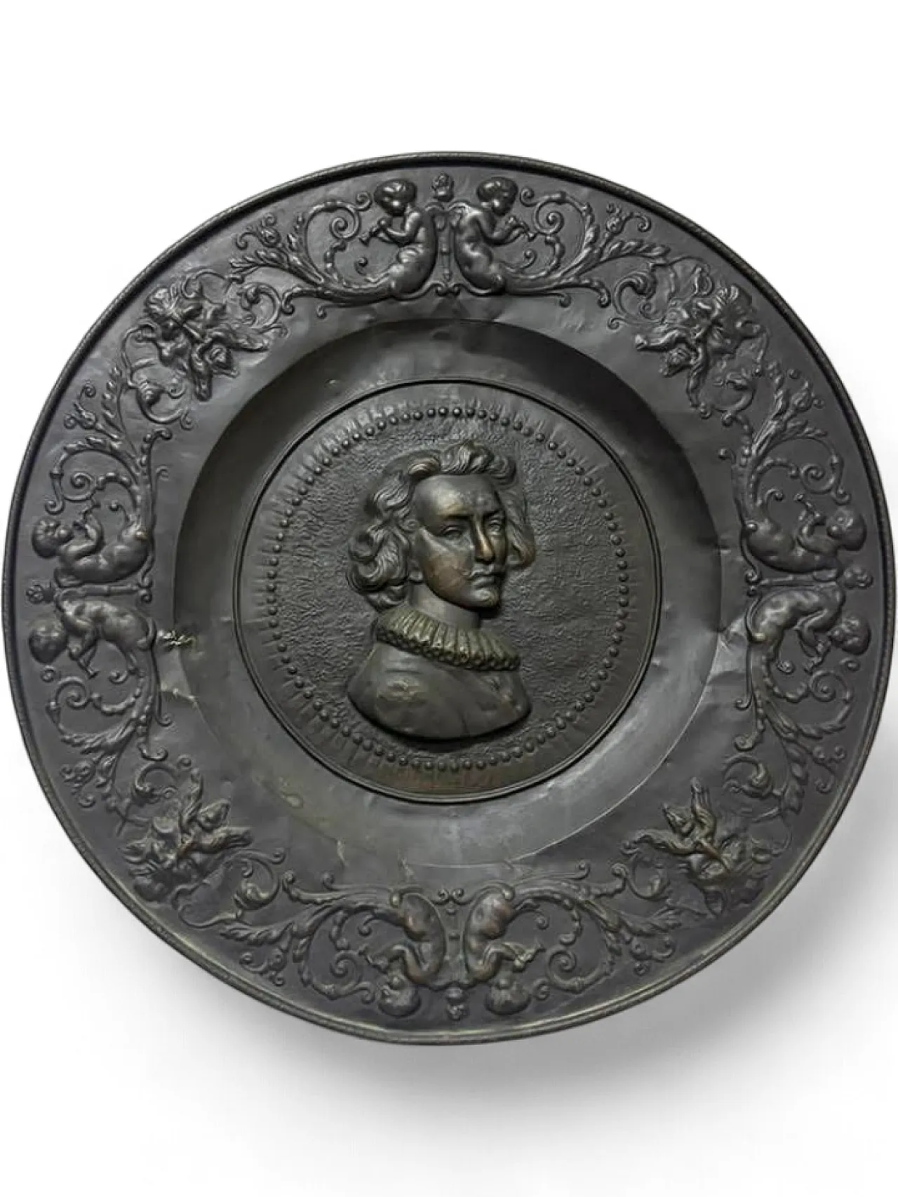 Piatto in bronzo e ottone, anni '30 17