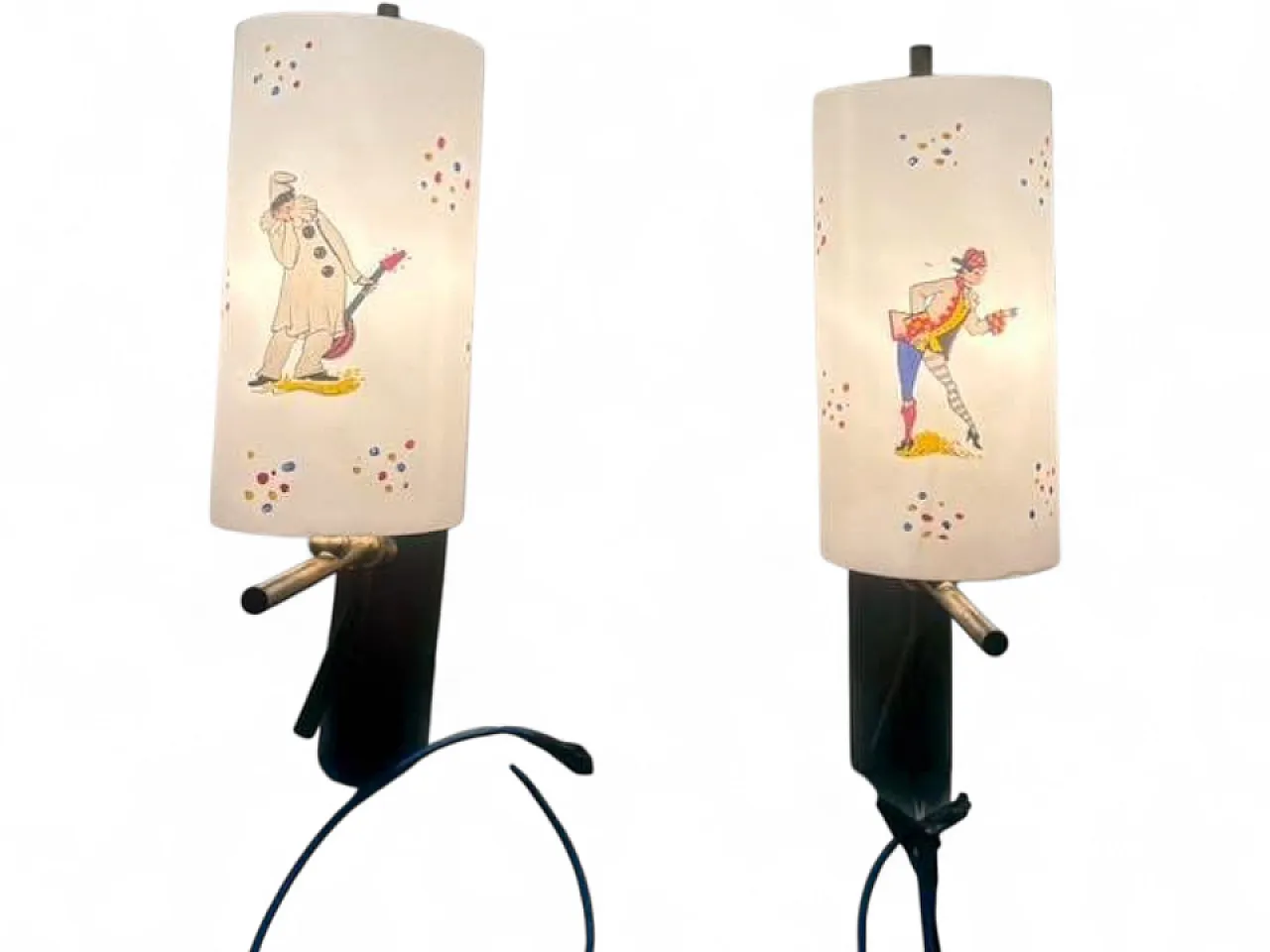 Applique con Pulcinella e Arlecchino, anni '50 12