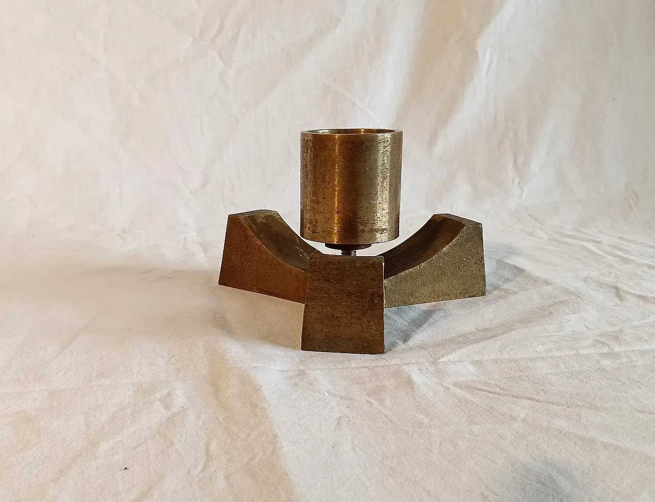Portacandele in ottone massiccio, anni '60 8