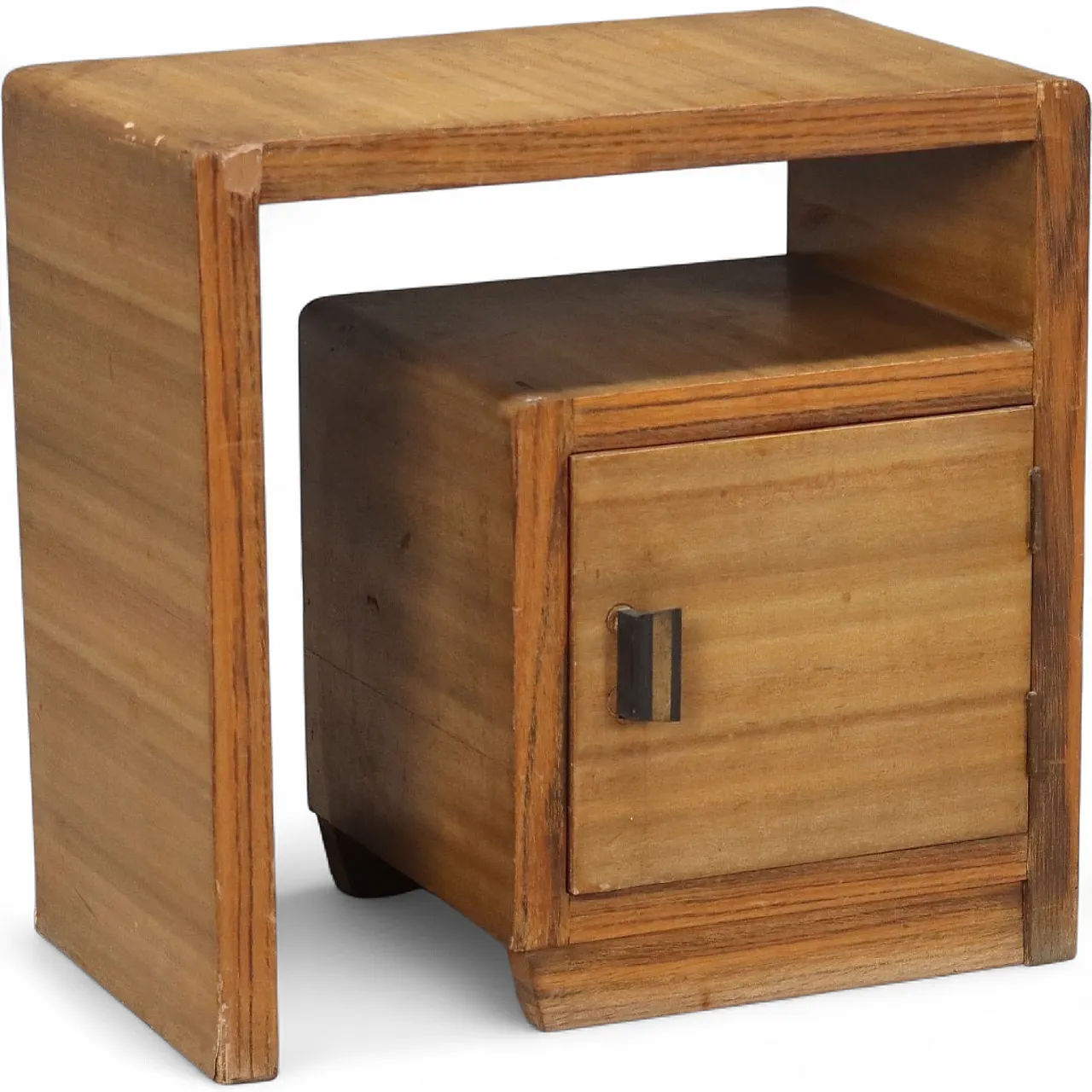 Comodino in legno esotico, primo '900 11