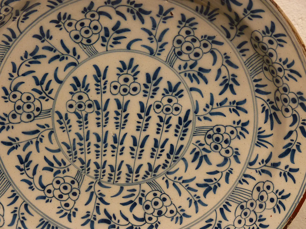 Piatto Maiolica Delft Olanda epoca 700' 17