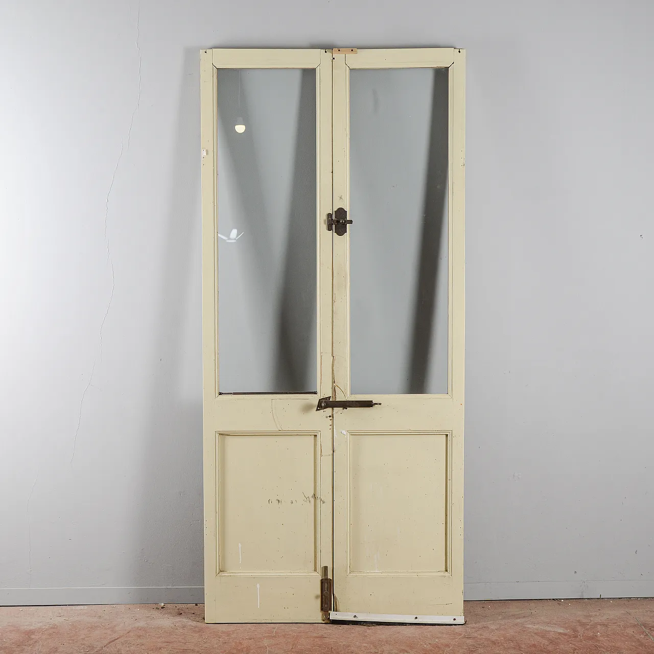 Two-tone double door with glass, 20th century 4