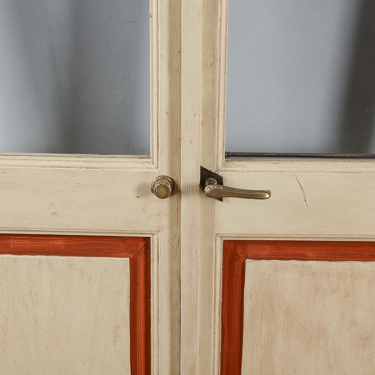 Two-tone double door with glass, 20th century 5