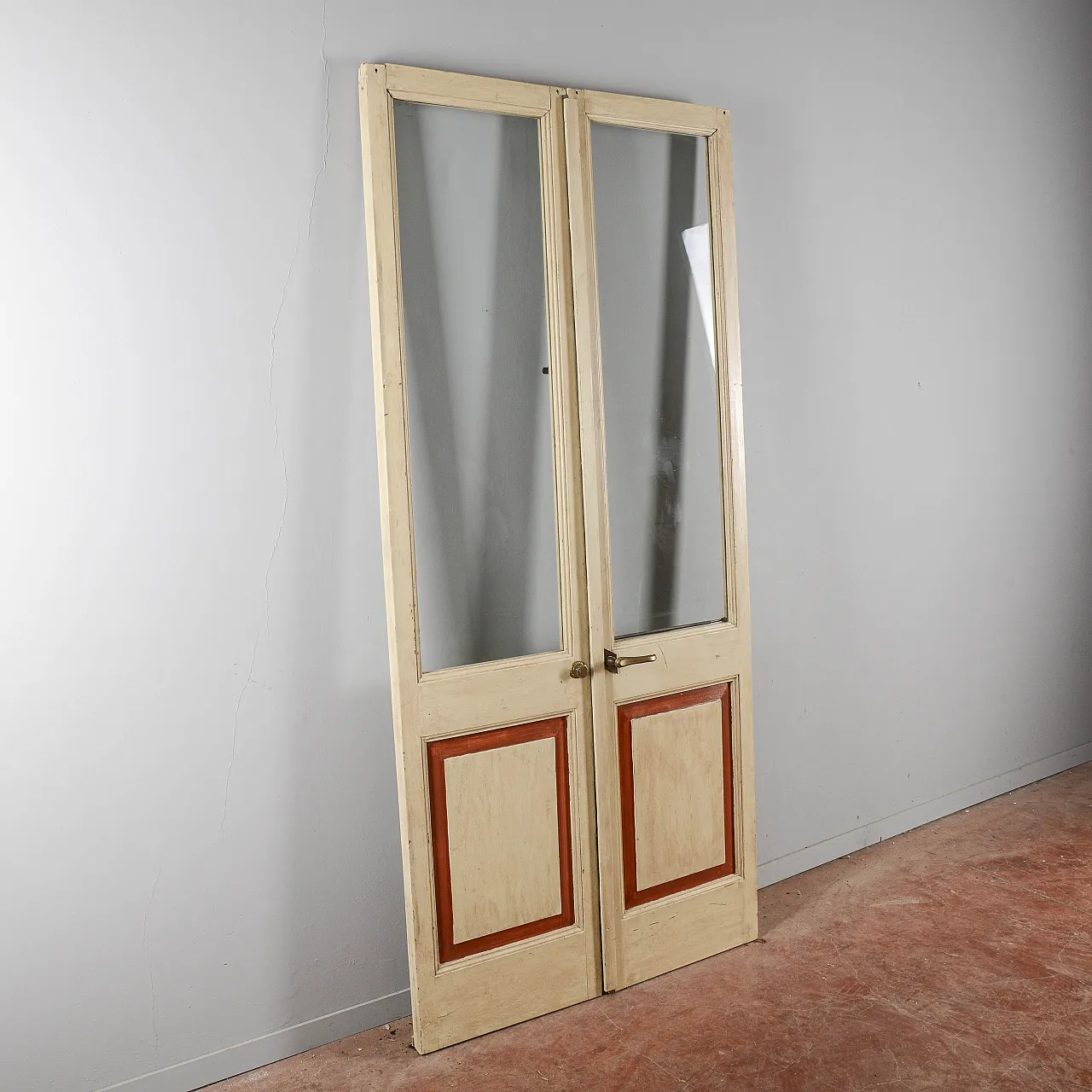 Two-tone double door with glass, 20th century 6