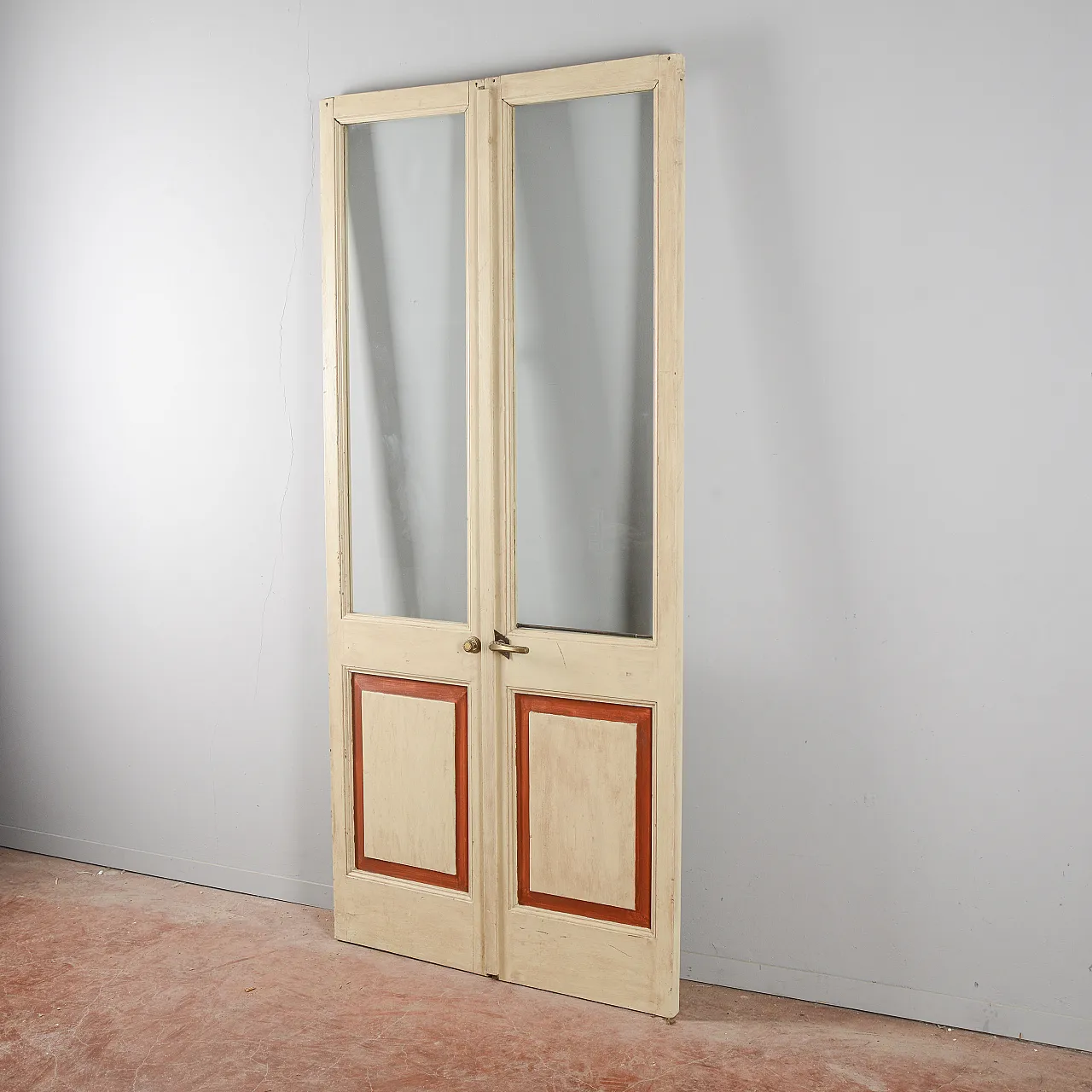 Two-tone double door with glass, 20th century 7