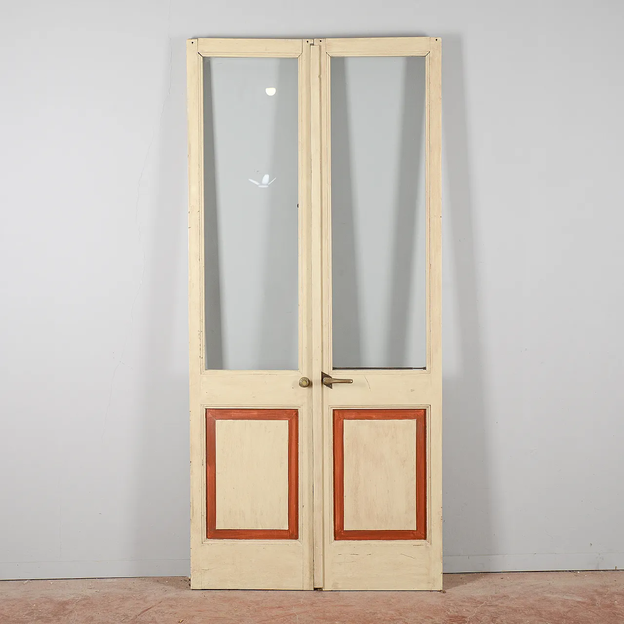Two-tone double door with glass, 20th century 8