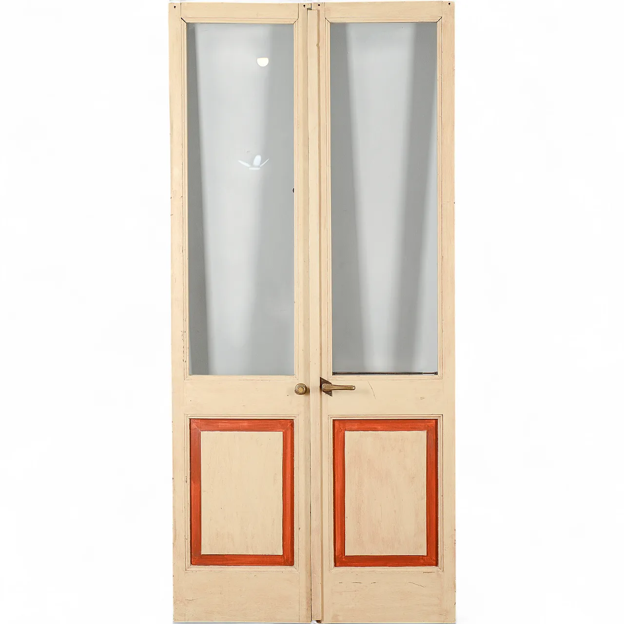 Two-tone double door with glass, 20th century 9