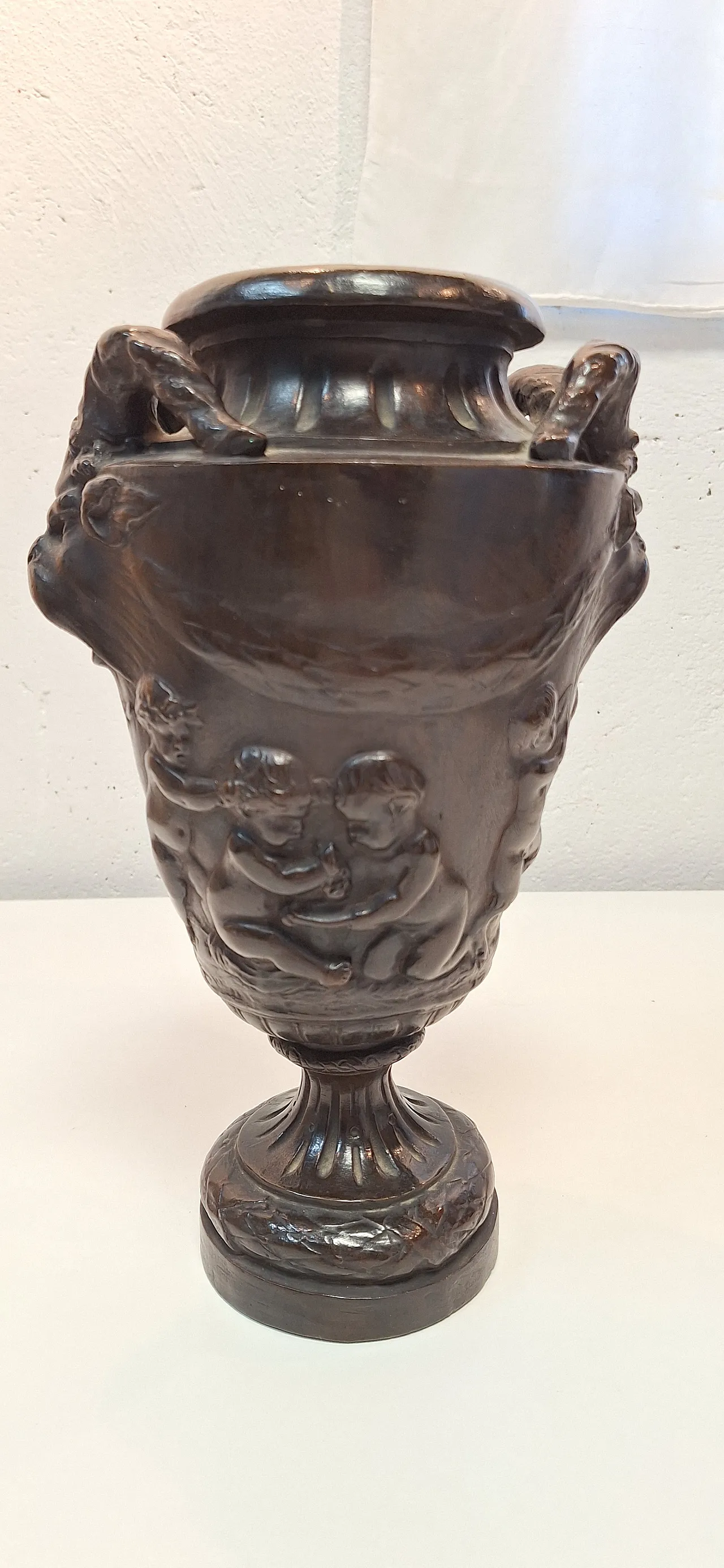 Vaso in terracotta patinata come bronzo stile Neoclassico, '800 13