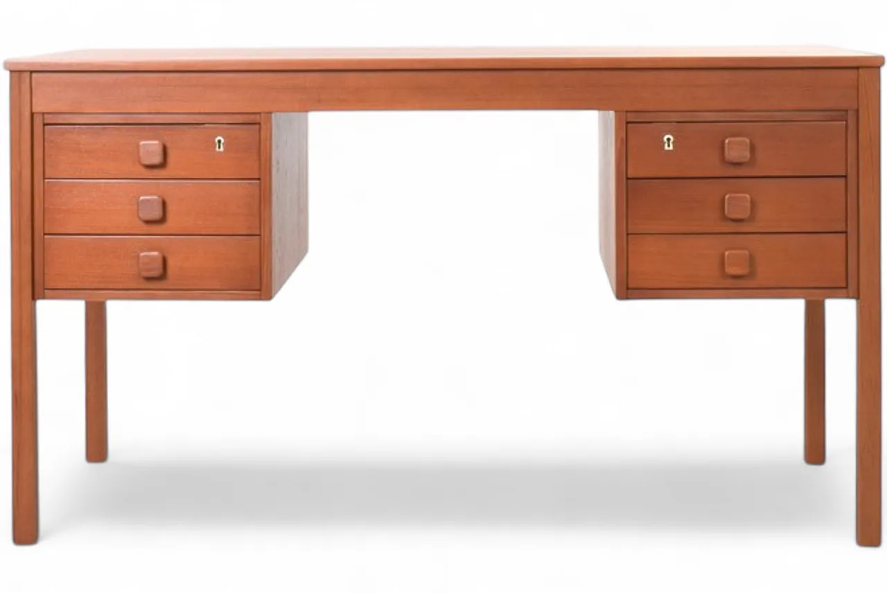Scrivania Mid-Century in teak di Domino Møbler, Danimarca, anni '60. 19