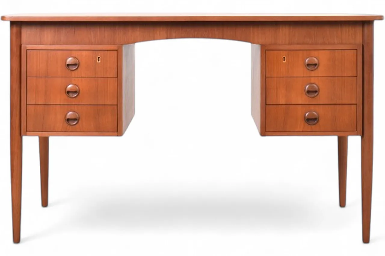 Scrivania Mid-Century in teak, Danimarca, anni '60. 18