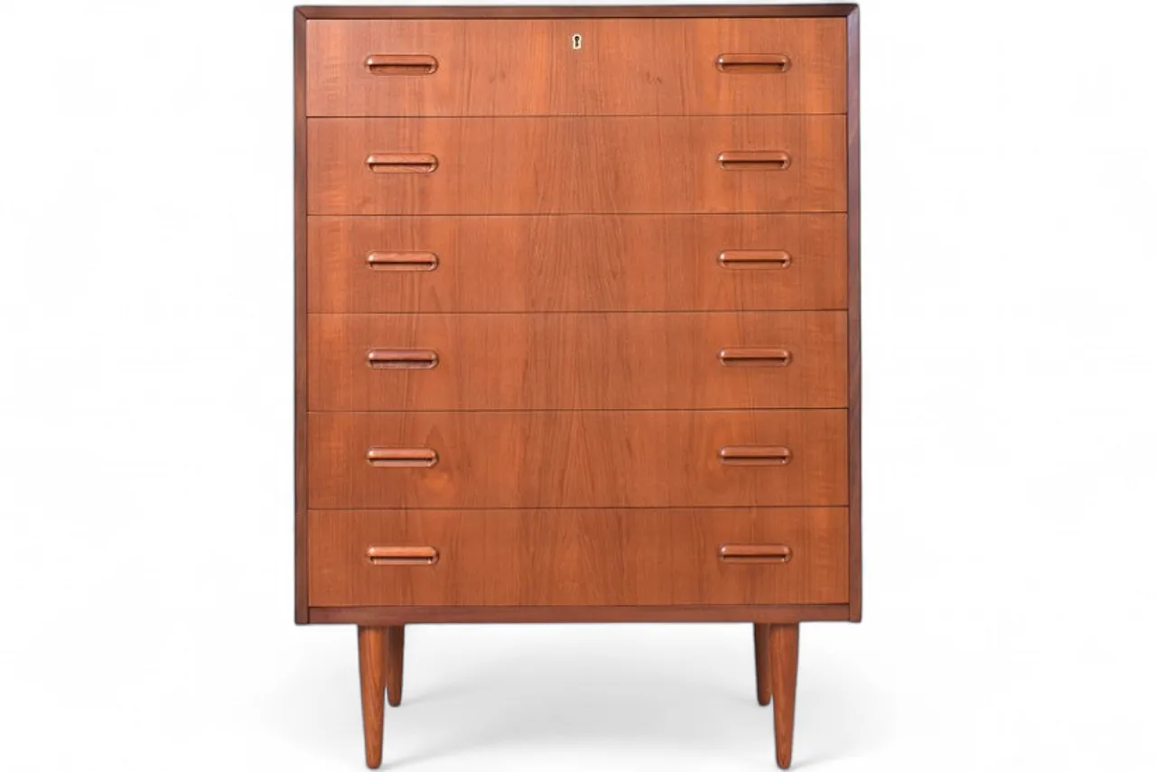 Cassettiera Mid-Century in teak, Danimarca, anni '60. 17