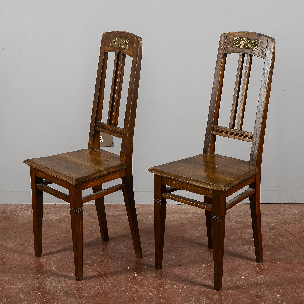 Coppia di sedie Liberty in legno, '900 2