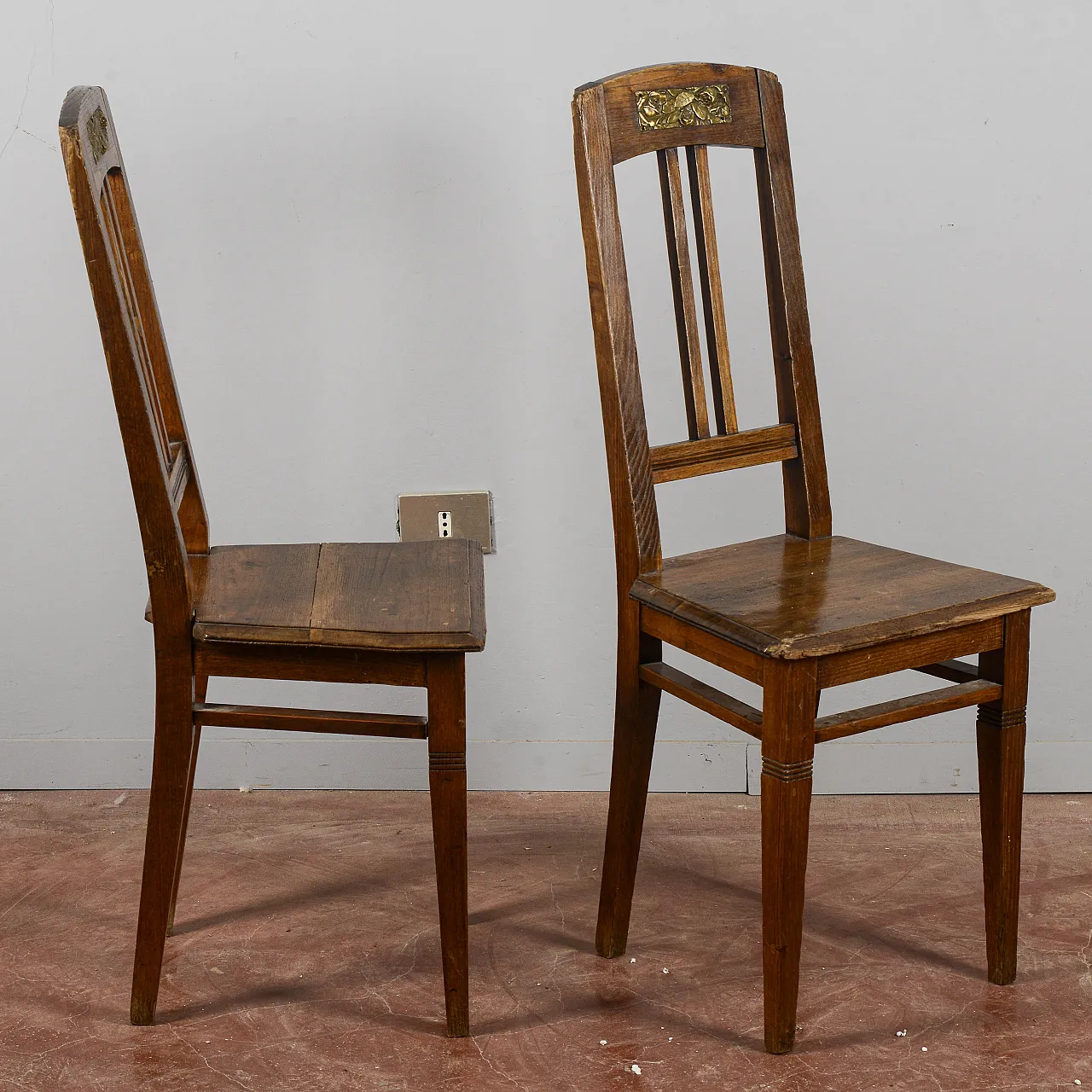 Coppia di sedie Liberty in legno, '900 6