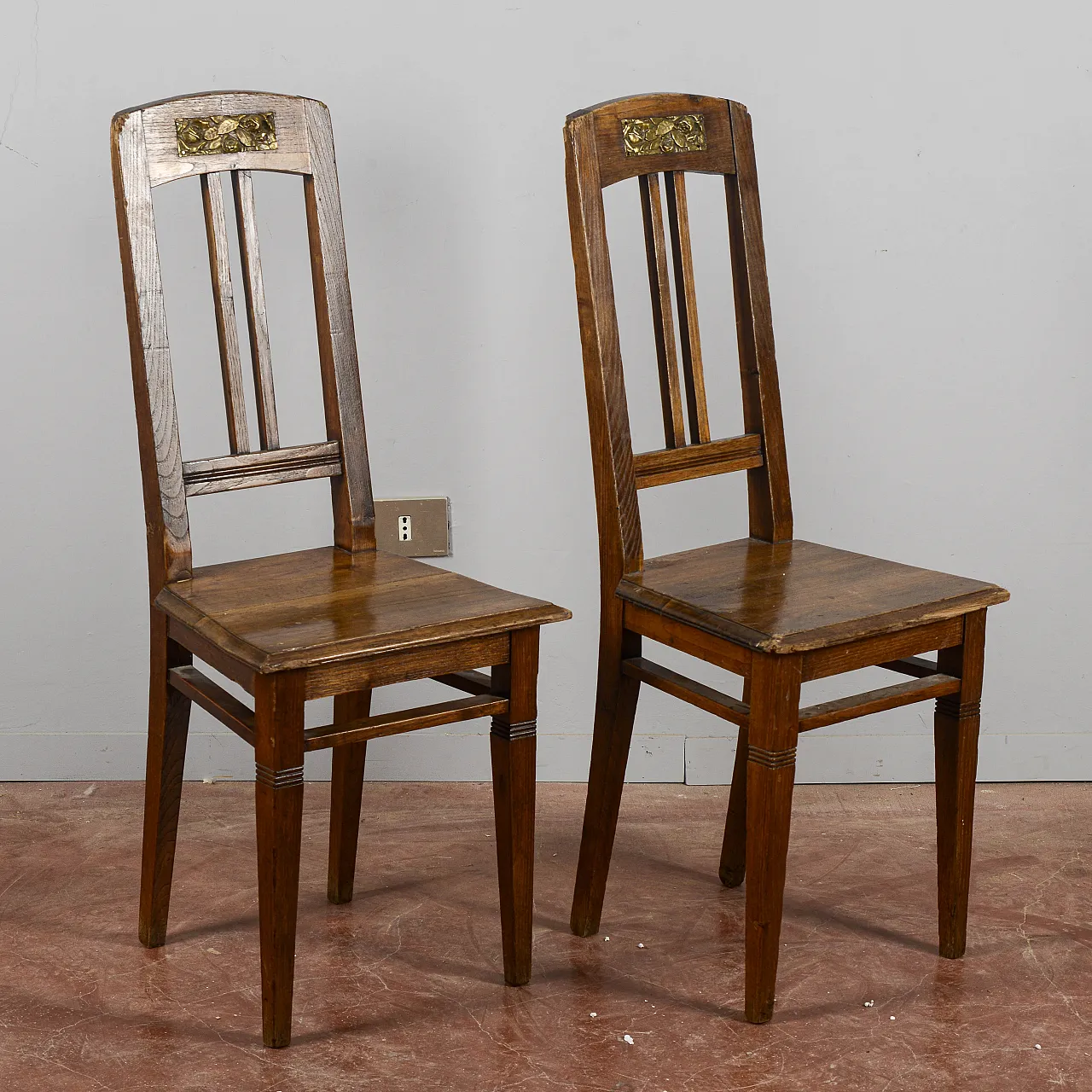 Coppia di sedie Liberty in legno, '900 7