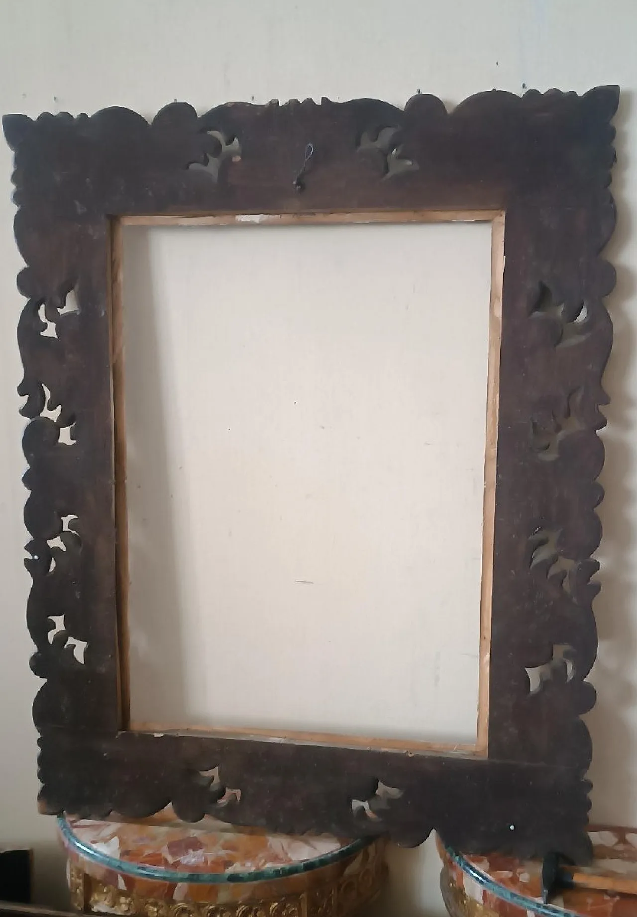 Antique lacquered and gilded frame, 19th century 7