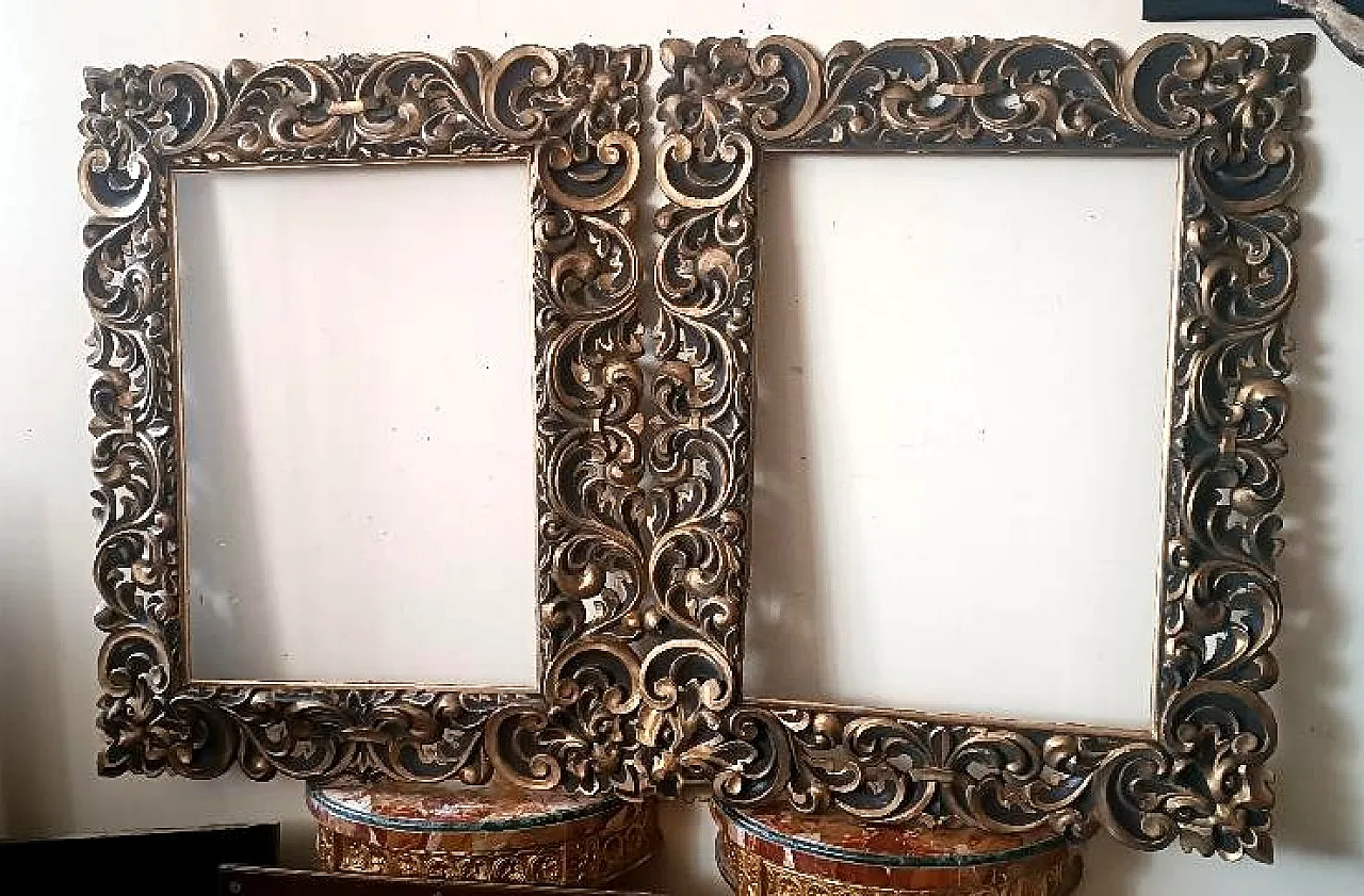 Antique lacquered and gilded frame, 19th century 11