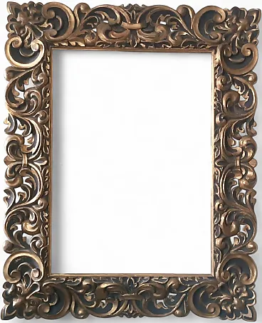 Antique lacquered and gilded frame, 19th century
