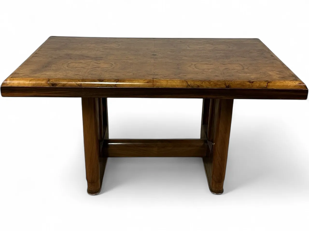 Tavolo in legno e radica Art Deco, anni '40 15