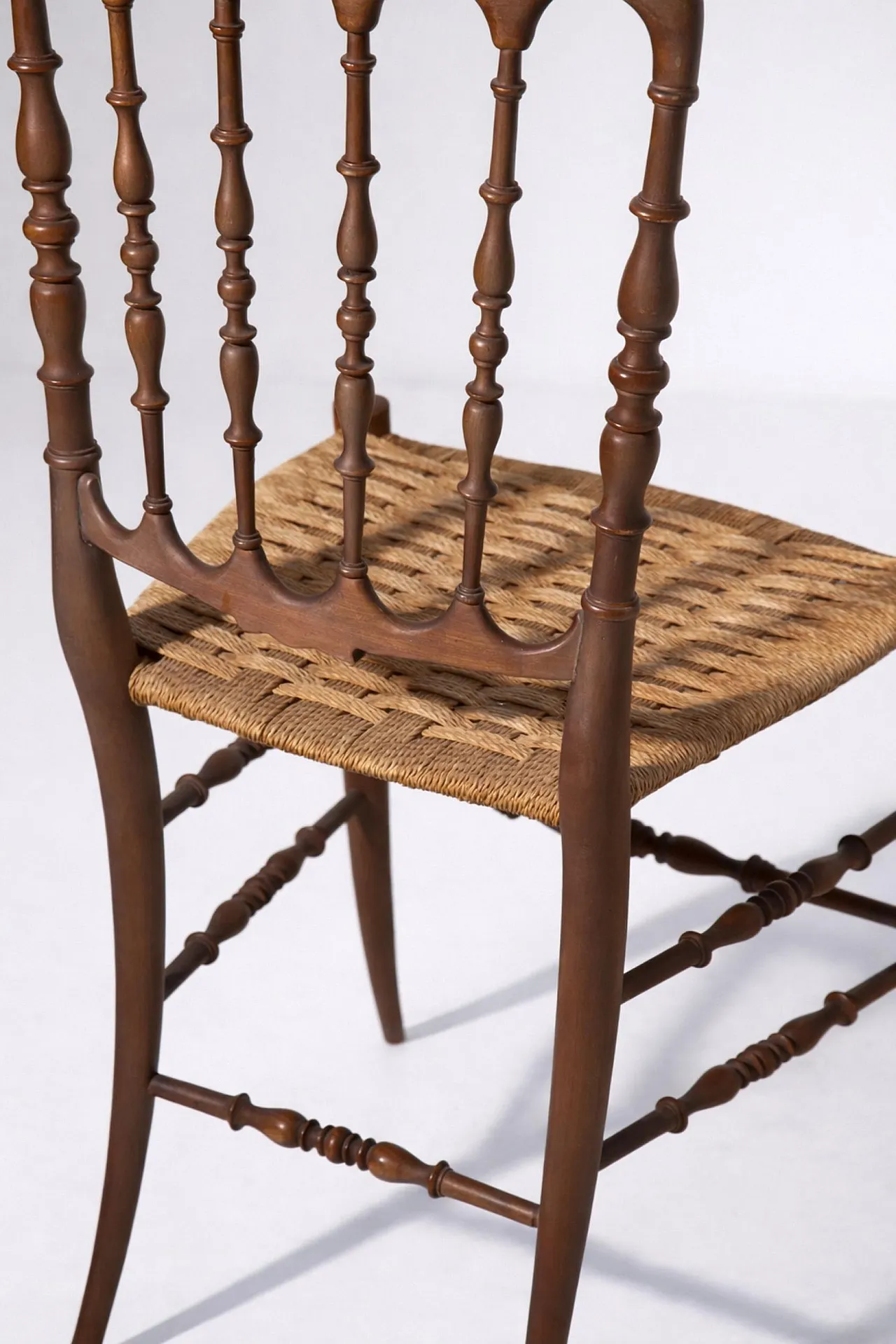 6 Chiavarine Chairs, Umbertine model with rope, mid-20th century 6