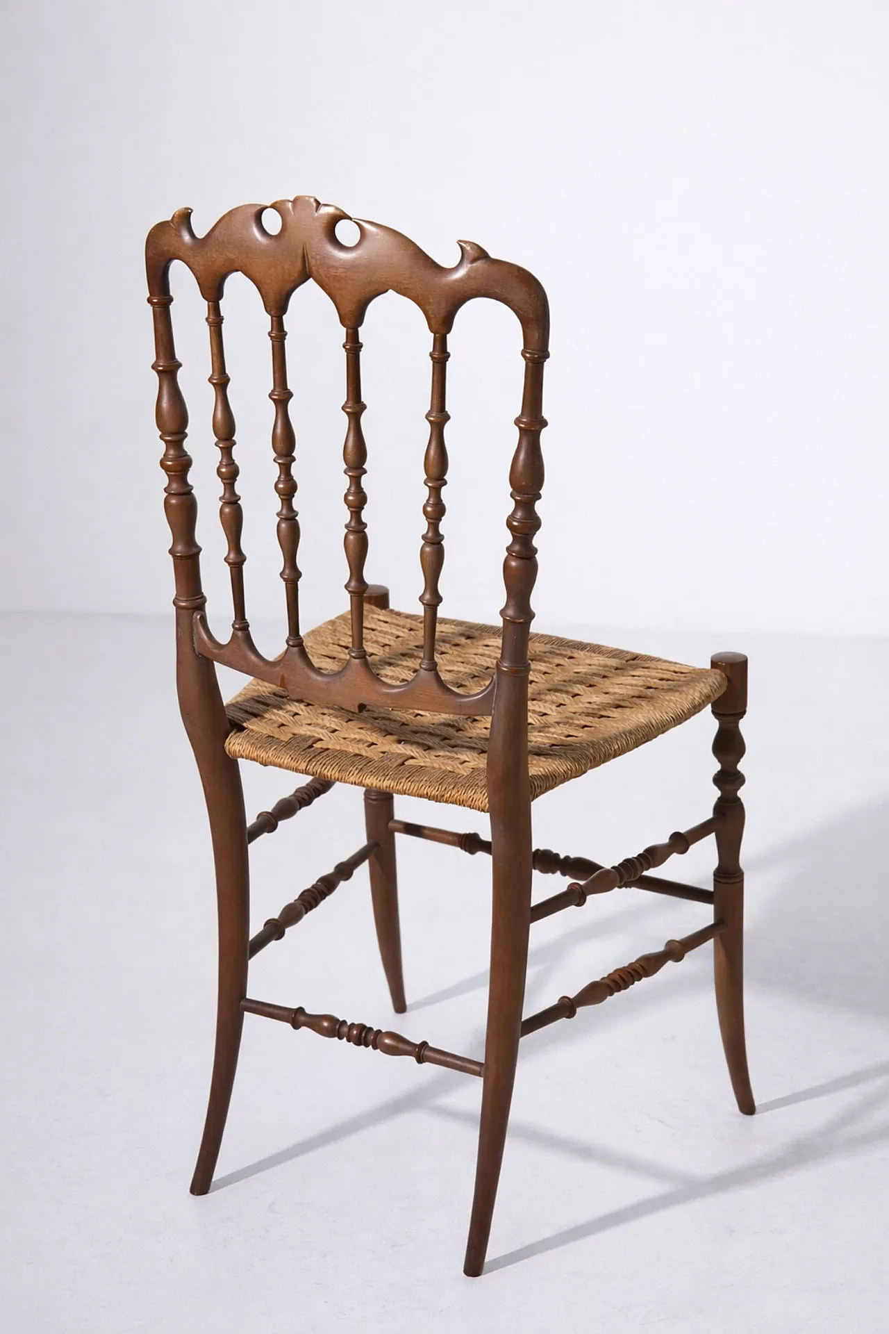 6 Chiavarine Chairs, Umbertine model with rope, mid-20th century 9