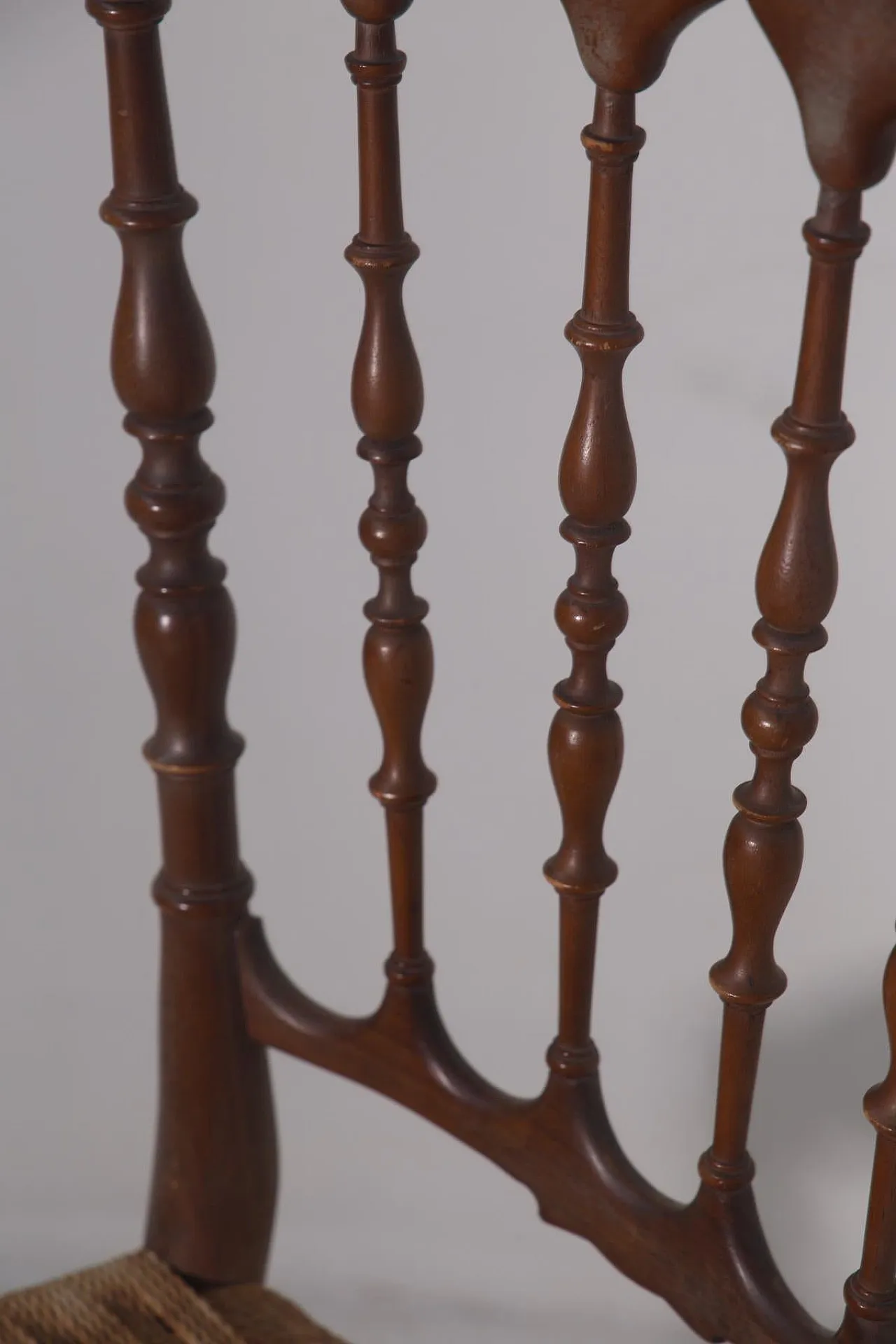 6 Chiavarine Chairs, Umbertine model with rope, mid-20th century 10